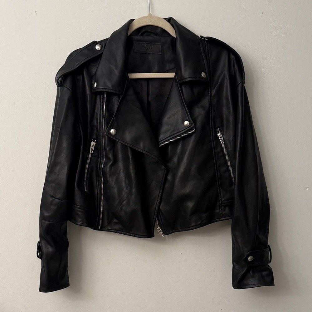 Blank NYC Black Leather Biker Jacket